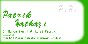 patrik hathazi business card